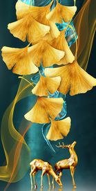 玄关麋鹿装饰画