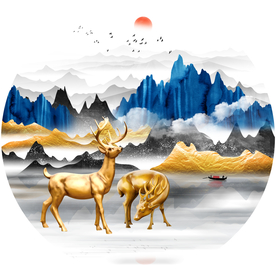 金山麋鹿装饰画