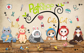 宠物店工装背景墙