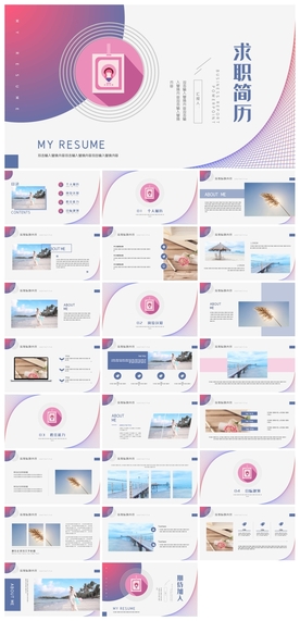 求职学生个人简历PPT素材