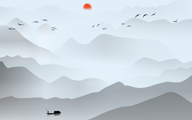 意境山水背景墙