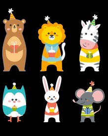 可爱卡通动物插画