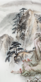 竖幅装饰画玄关装饰画