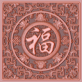 福字出入平安铜雕天顶地画