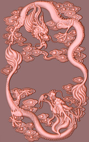 仿古浮雕龙纹玄关