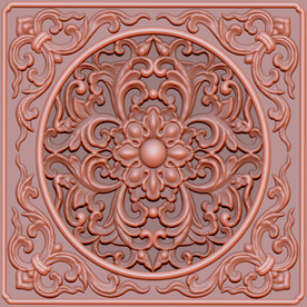 立体花纹铜雕天顶装饰画