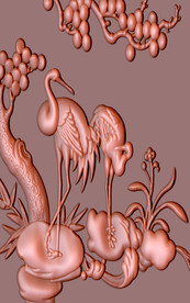 中式仙鹤铜雕玄关