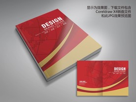 红色经典动感线条画册封面