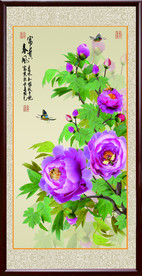 高清牡丹玄关装饰画