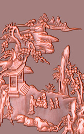 仙童山水古典铜雕玄关