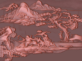 中式梅花铜雕素雅背景墙