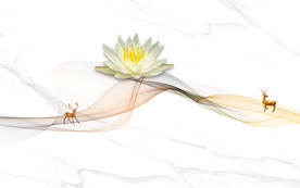 荷花现代装饰画 TIF分层