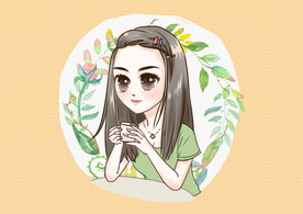 清新美女人物漫画头像视频过程