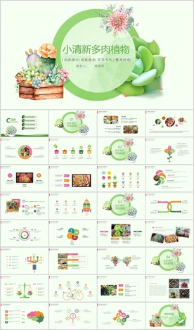 绿色多肉植物养殖绿色欣赏PPT