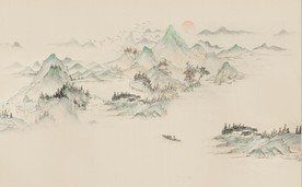 新中式千里江山山水国画背景墙