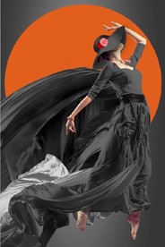 现代爱马仕长裙美女玄关装饰画