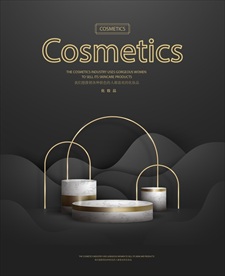 橱窗海报 化妆品珠宝广告矢量