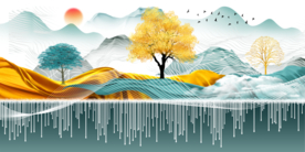 美丽中国风清秀山水装饰画