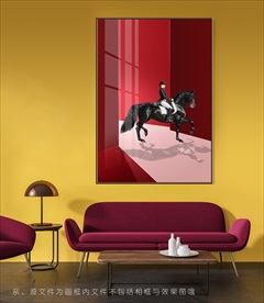 创意人骑马装饰画