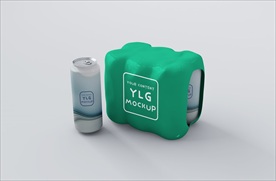 简约3D带外膜易拉罐包装设计展