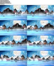 烟雨江南led舞台背景视频素材