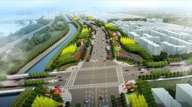 市政道路绿化效果图