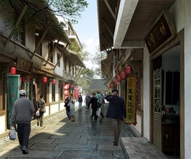 仿古小镇效果图