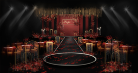 黑红金婚礼效果图