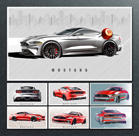 矢量手绘竞速机车系列