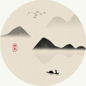 禅意境水墨山水