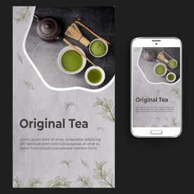 抹茶绿茶茶点海报图片