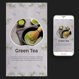 抹茶绿茶茶点海报图片