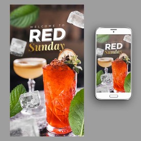 鸡尾酒果汁冰饮海报