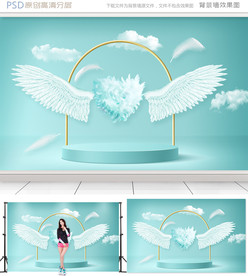 天使翅膀网红背景墙