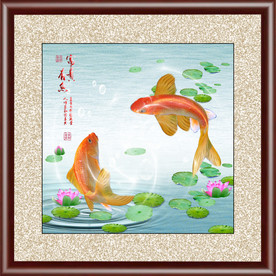 高清鲤鱼方型装饰画