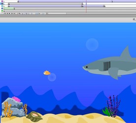 海中霸王大白鲨的动画5秒