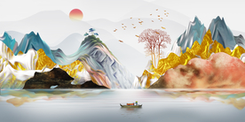 意境山水晶瓷画