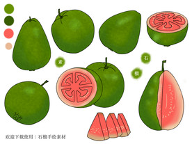 石榴手绘素材