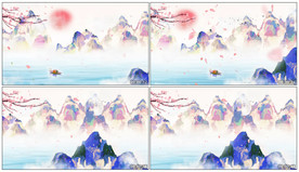 4K国潮中国风水墨山水 视频