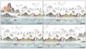 4K中国风水墨山水 舞美视频