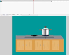 一个炉灶烧开水动画