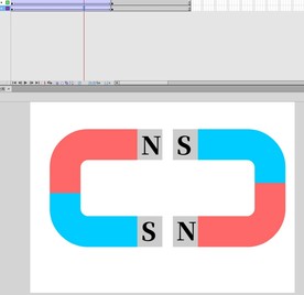 flash做两块磁铁相吸的动画