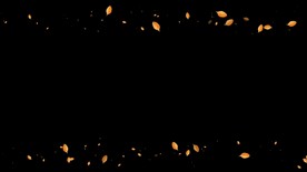 金色秋天树叶遮罩边框前景装饰视