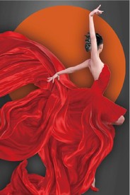 爱马仕现代时尚红裙美女装饰画