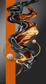 晶瓷爱马仕抽象丝绸玄关装饰画