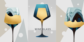 餐厅金色酒杯装饰画