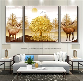 新中式客厅装饰画摇钱树