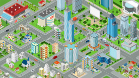 2.5d立体城市建筑卡通手绘插