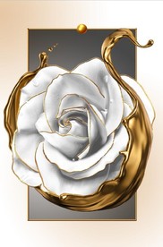 现代北欧风立体白玫瑰玄关装饰画