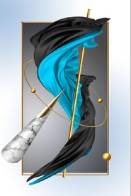 晶瓷抽象丝绸立体几何装饰画